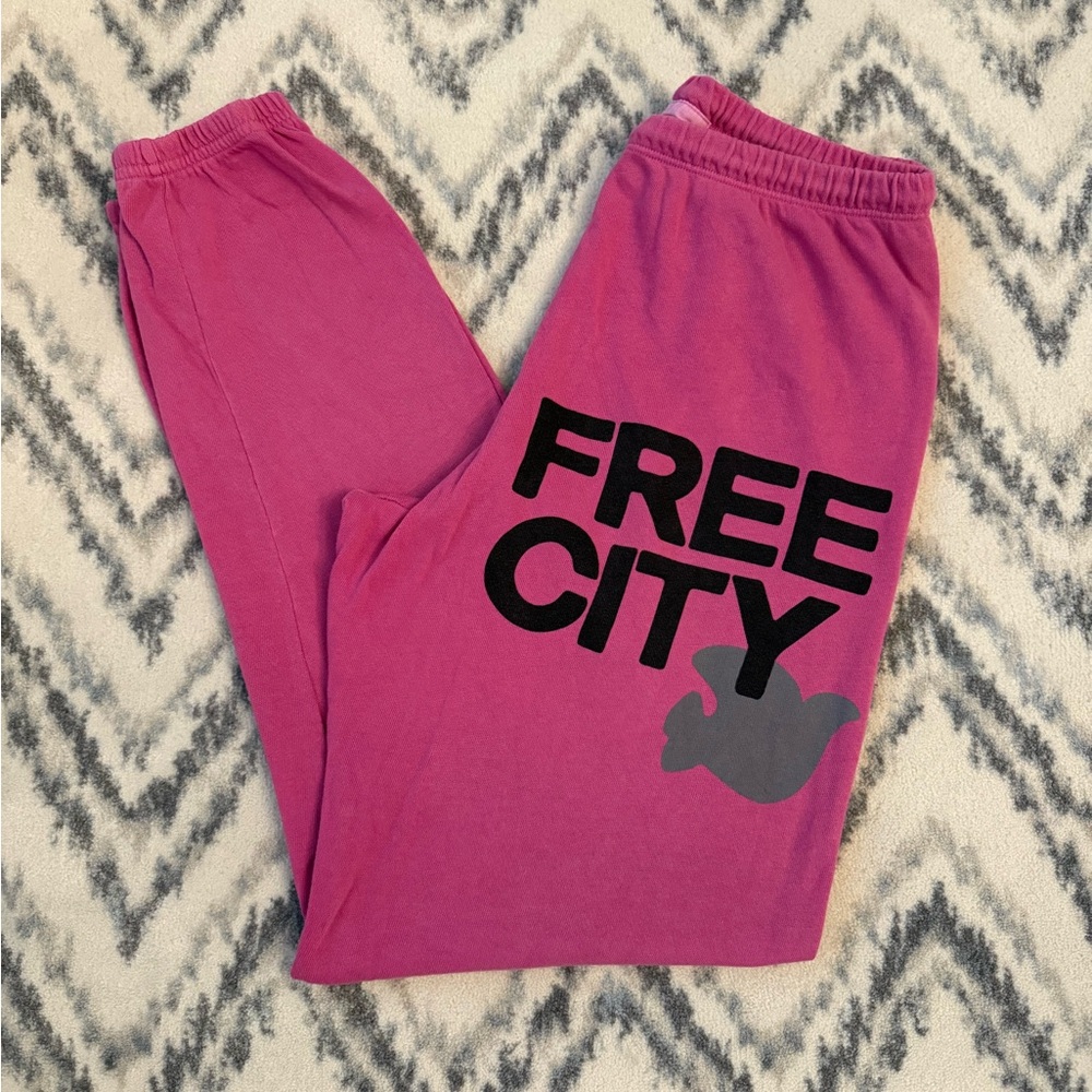 FREECITY Logo Sweatpants in Tokyo Pink Size Small